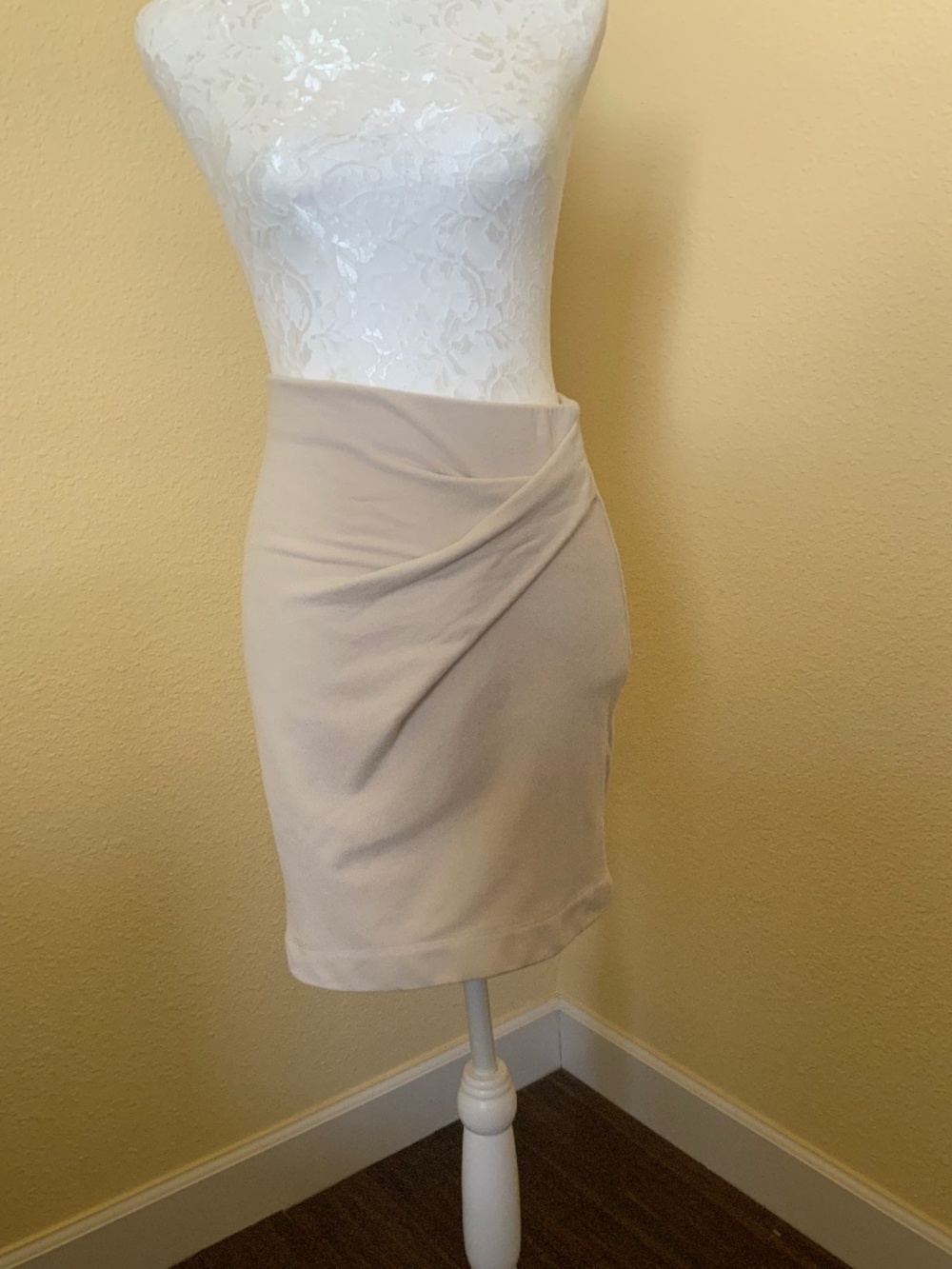 IRO Faux Wrap Skirt In Szie S Color Cream Neutral/Basic